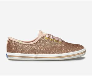 Baskets Keds Kate Spade New York Champion Glitter Enfant Rose Doré | 0471-IOSBE