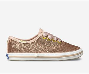 Baskets Keds Kate Spade New York Champion Glitter Enfant Rose Doré | 5129-CVADE