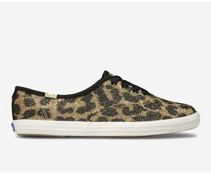 Baskets Keds Kate Spade New York Champion Glitter Leopard Femme Marron | 9274-OQJWZ