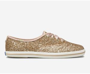 Baskets Keds Kate Spade New York Champion Glitter Femme Rose Doré | 9567-FTYPJ