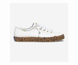 Baskets Keds Kickstart Leopard Foxing Enfant Blanche | 4089-LXOYN