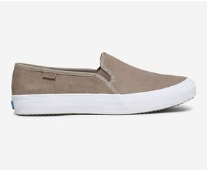 Slip On Keds Double Decker Daim Femme Grise | 9460-JBRZO