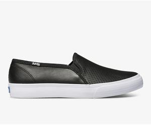 Slip On Keds Double Decker Perf Femme Noir | 1230-DJCGV