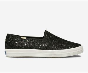 Slip On Keds Kate Spade New York Double Decker Glitter Femme Noir | 6853-MZIJO