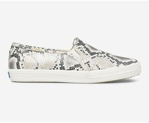 Slip On Keds Kate Spade New York Double Decker Snake Femme Blanche / Noir | 7135-YTLAK